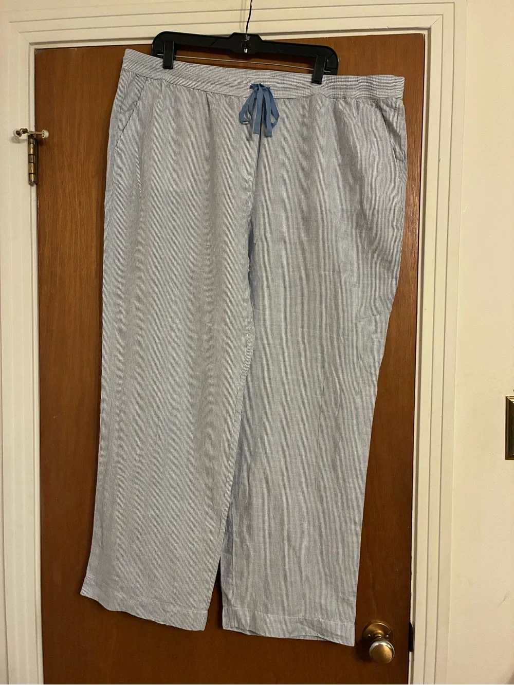 NWT Talbots 2x seersucker linen drawstring pants